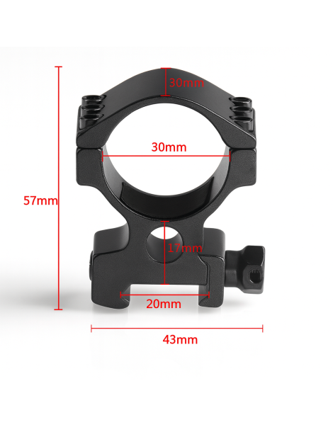 MONTURA 30MM DOBLE ALTA 6 PERNOS
