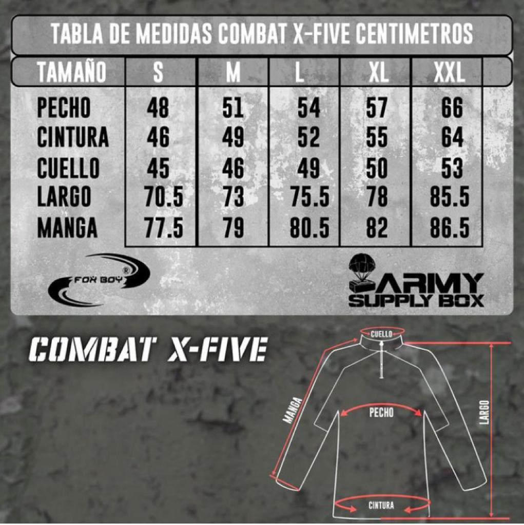 Tabla de medidas Combat X-Five